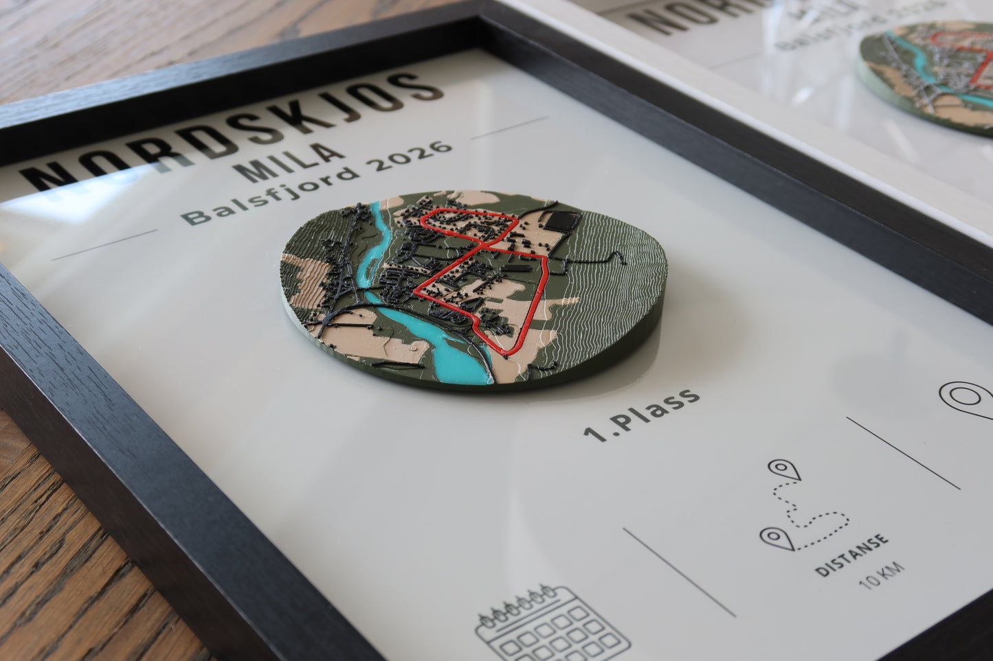 Nordkjosmila – 3D Map in Frame - Personalized