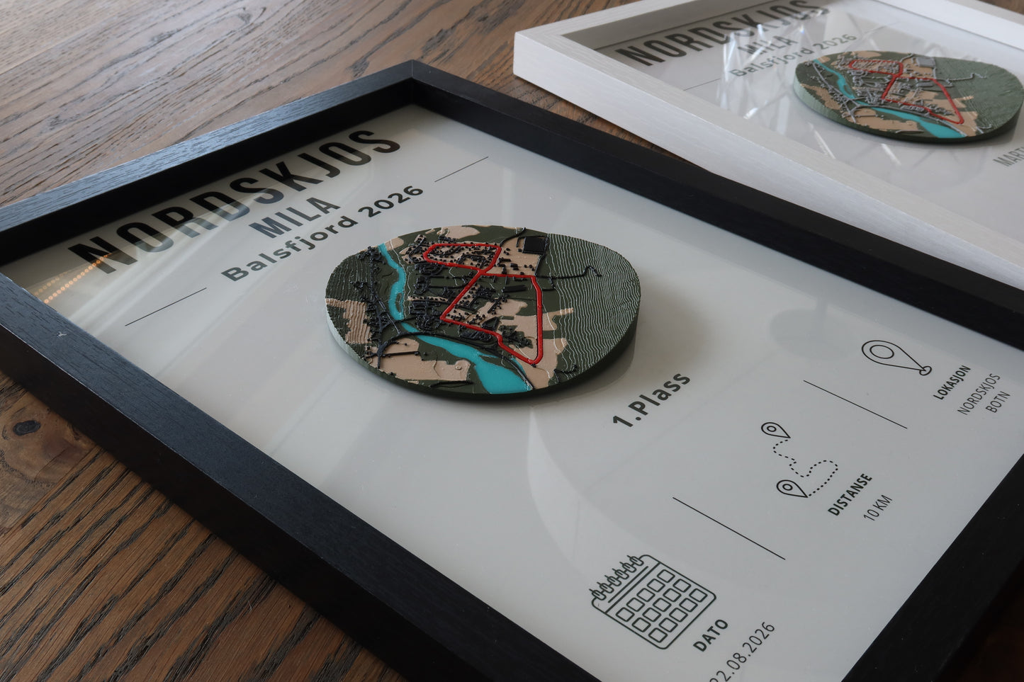 Nordkjosmila – 3D Map in Frame - Personalized