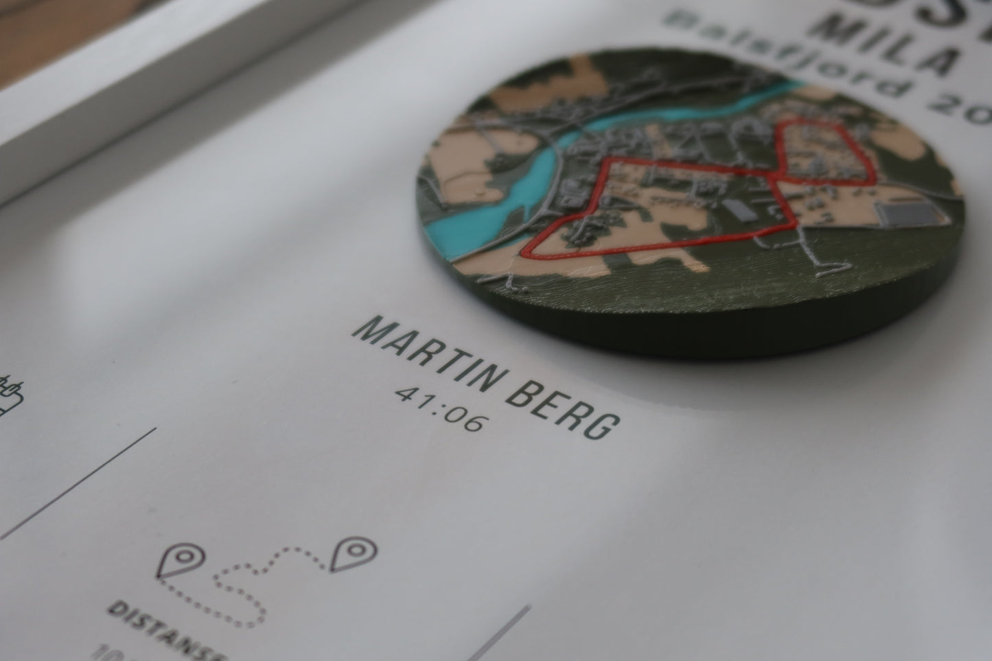 Nordkjosmila – 3D Map in Frame - Personalized